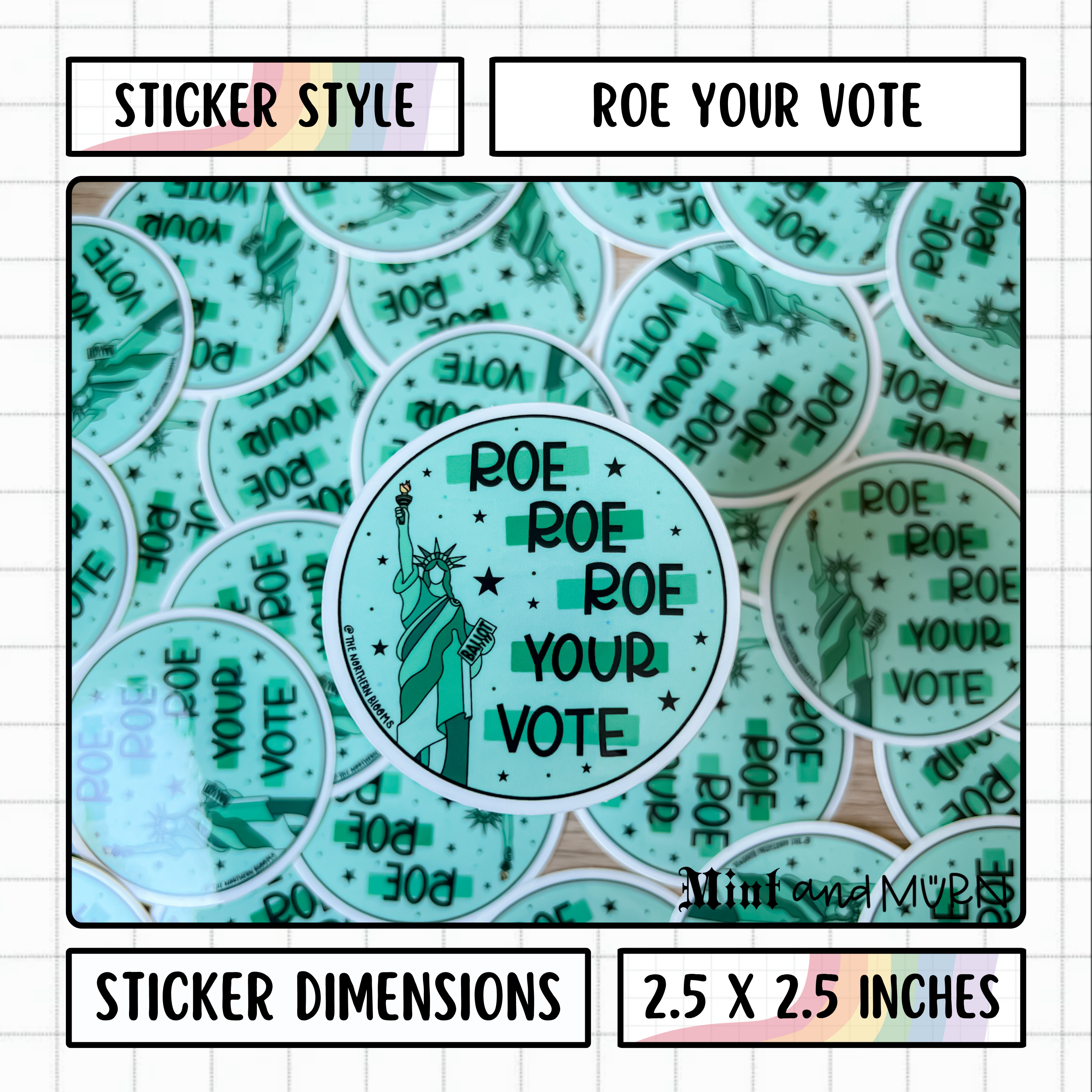 roe your vote • waterproof sticker