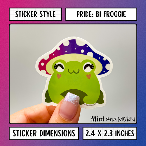bi pride froggie • waterproof sticker