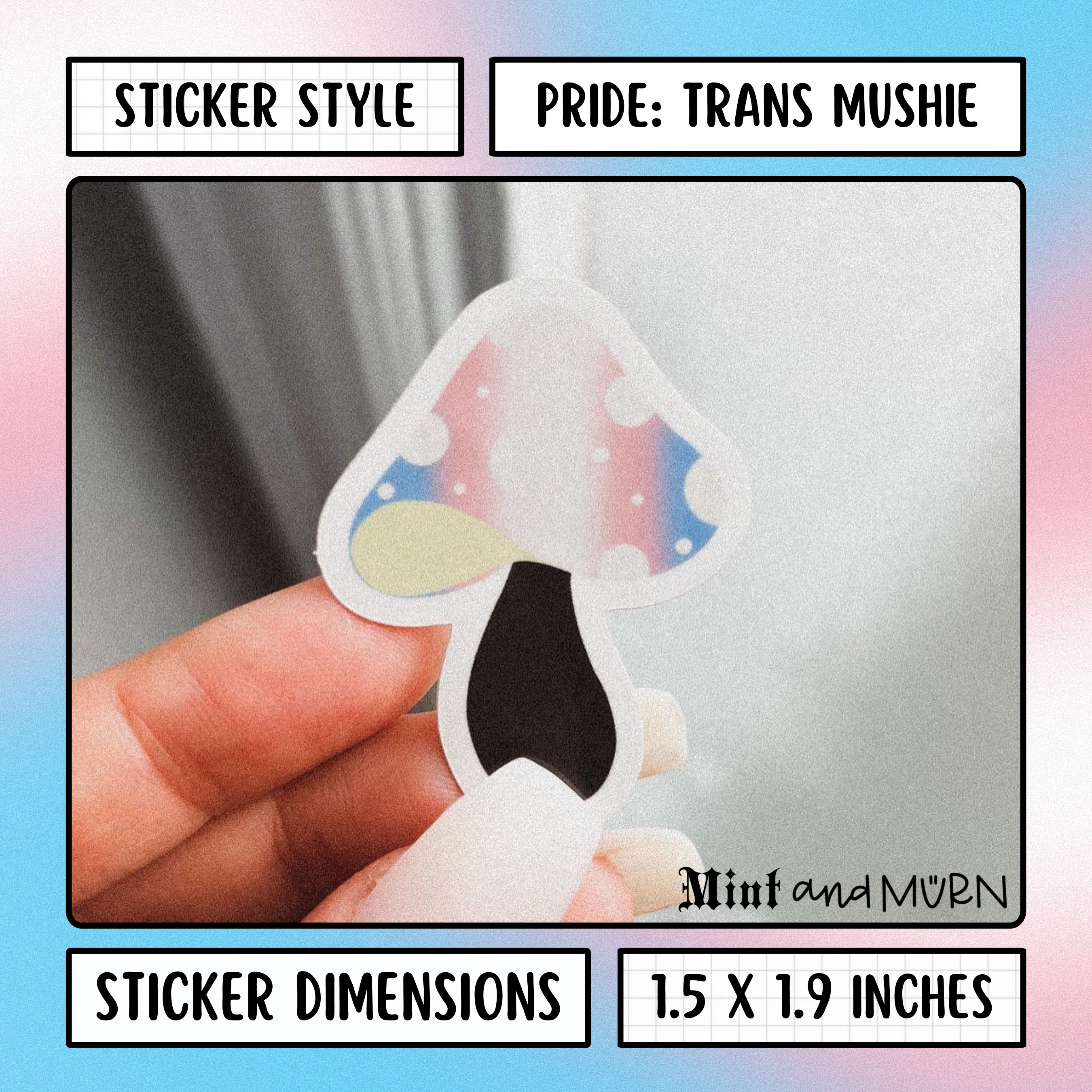 trans pride mushie